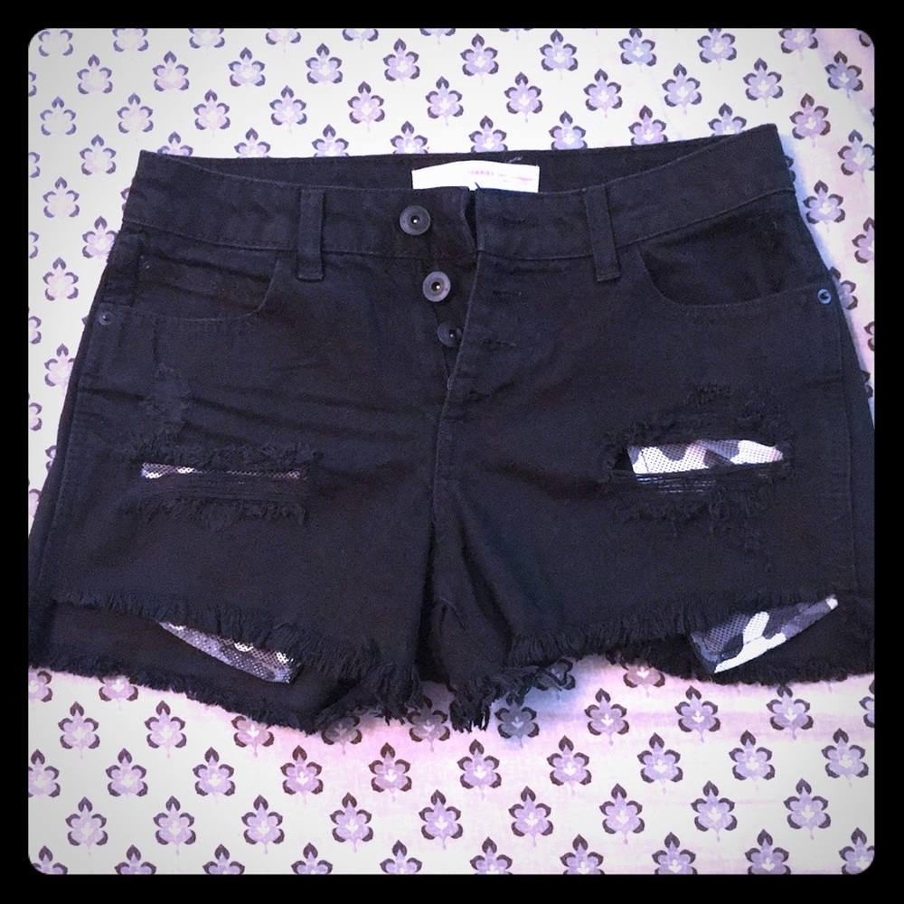 Button-Up Jean Shorts